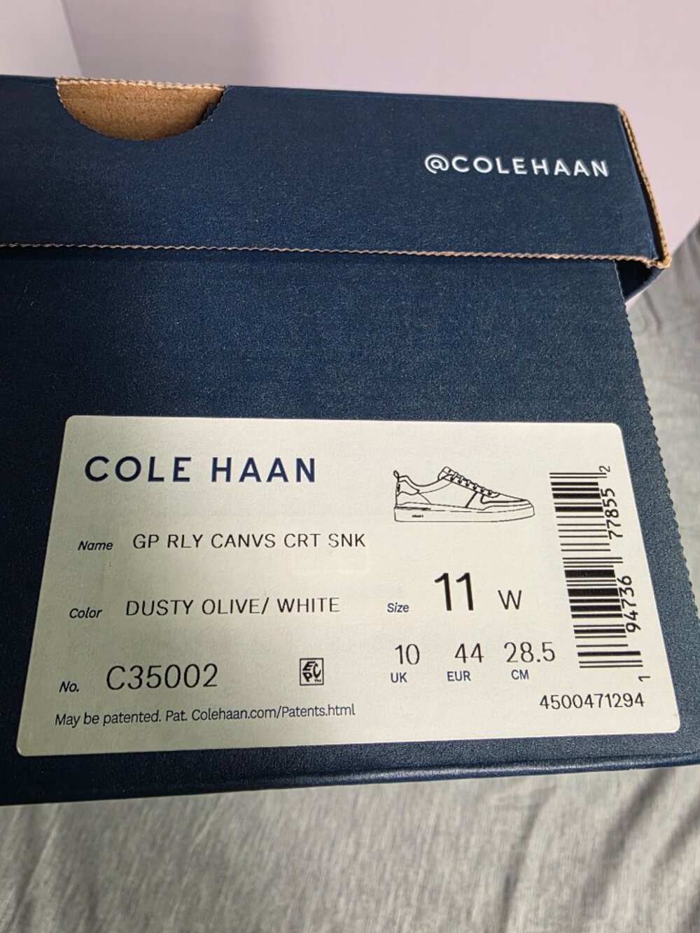 Cole Haan GrandPro Rally Canvas Court Sneakers Dusty Olive Mens 11 Worn Once - Picture 2 of 11